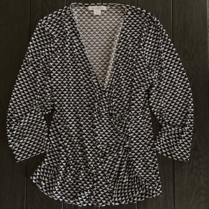 Liz Claiborne Geometric Stretch Blouse
